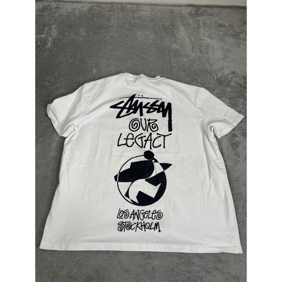 Stussy X Our Legacy Work Shop Surfman Pigment Dyed T Shirt Men's Medium White - Picture 1 of 10